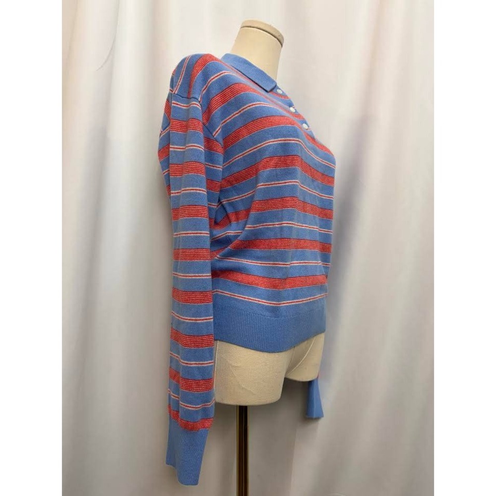 Guest in Residence Collegiate Stripe Polo Cashmere Sweater SMALL NWT - Picture 7 of 11